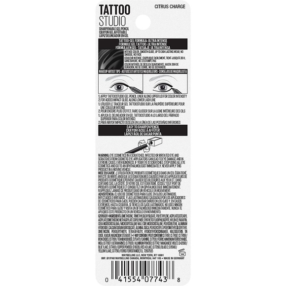 3 For $15 Maybelline Tattoo Studio Gel Pencil Waterproof Longwear Eyeliner - Picture 6 of 6